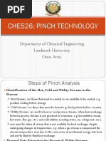 Che526: Pinch Technology: Department of Chemical Engineering Landmark University, Omu-Aran