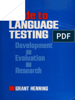A Guide To Language Testing Development, Evaluation, Research