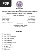 Presentation On "Analysis and Design of Phase Frequency Detector (PFD) - Charge Pump For High Speed PLL in CMOS Technology"