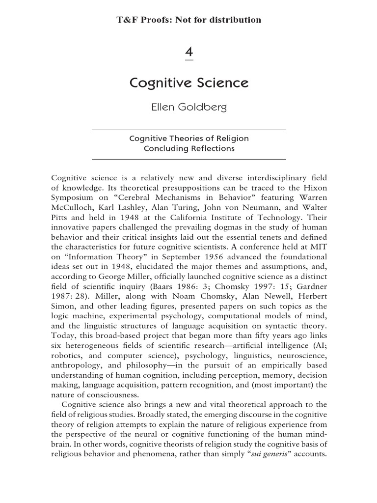Cognitive Science and Religion Insights | PDF | Cognitive Science | Mind