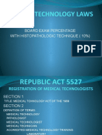 Medical Technology Laws: Board Exam Percentage With Histopathologic Technique (10%)