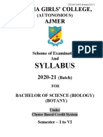 2020-21 B.SC - Biology (Botany) Syllabus