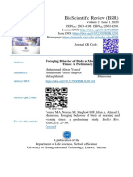 Bioscientific Review (BSR) : Foraging Behavior of Birds at Morning and Evening Times: A Preliminary Study