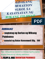 GRADE 11 KARAGDAGANG IMPORMASYON TUNGKOL Sa KASAYSAYAN NG WIKANG FILIPINO