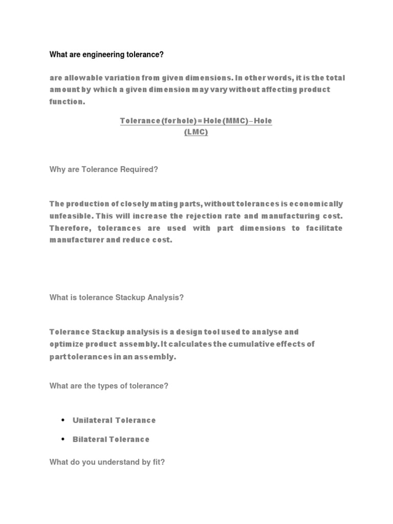 Engineering Tolerances and GD&T Overview | PDF | Engineering Tolerance ...