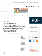 List of Private Empanelled Hospital For Railway Employees by Railway Board. - Central Govt Employees - 7th Pay Commission - Staff News
