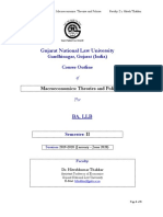 Course Outline II, Macroeconomics Theories and Policies