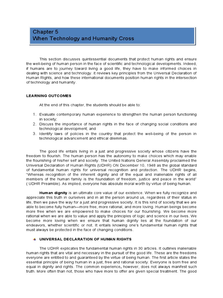 When Technology and Humanity Cross: Learning Outcomes | PDF | Human ...