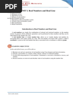 UNIT I. Real Numbers and Real Line: Carig Campus