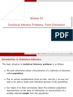 Module 33 Statistical Inference Problems: Point Estimation