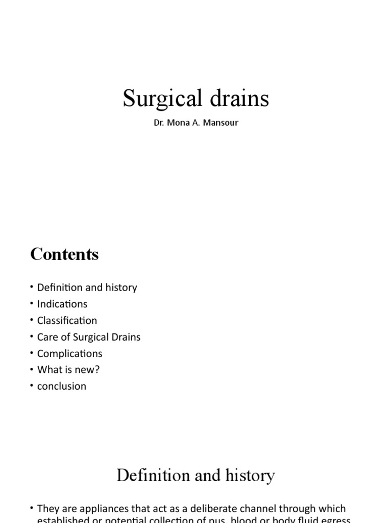 Surgical Drains . PDF Surgery Wound