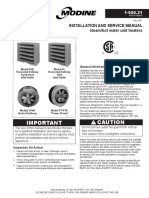 Important Caution: Installation and Service Manual Steam/hot Water Unit Heaters