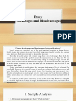 Advantages & Disadvantages Essay