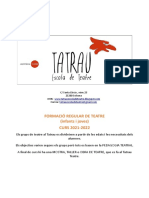 TATRAU-ESCOLA de TEATRE Curs 2021-2022