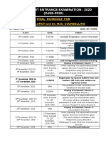 Odisha Joint Entrance Examination - 2020 (OJEE-2020) : Final Schedule For B.Tech, B.Arch and Int. M.SC Counselling