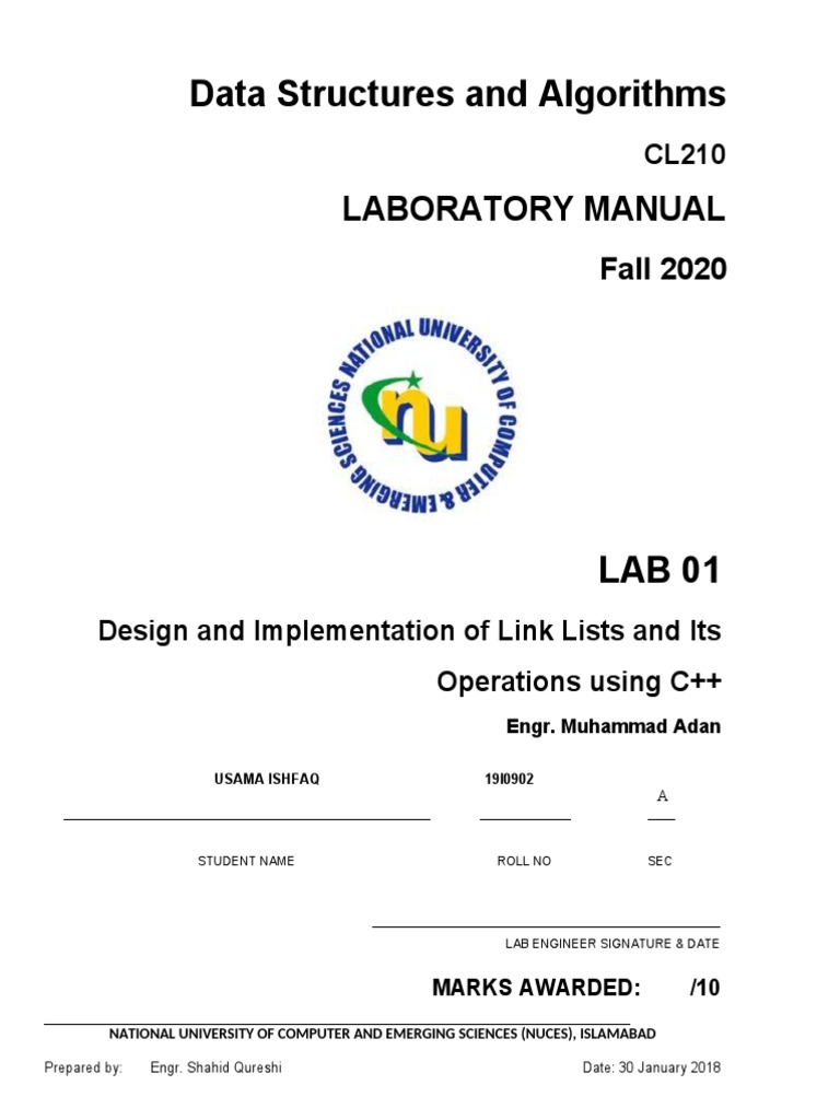 19i0902 LAB 1 DS and Transform | PDF | Array Data Structure | Computer ...