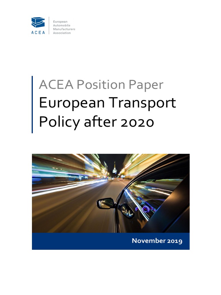 ACEA Position Paper-European Transport Policy After 2020 | PDF ...