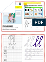 FICHA DE TRABAJO - CALIGRAFÍA Lunes 09-08-2021 LETRA LL