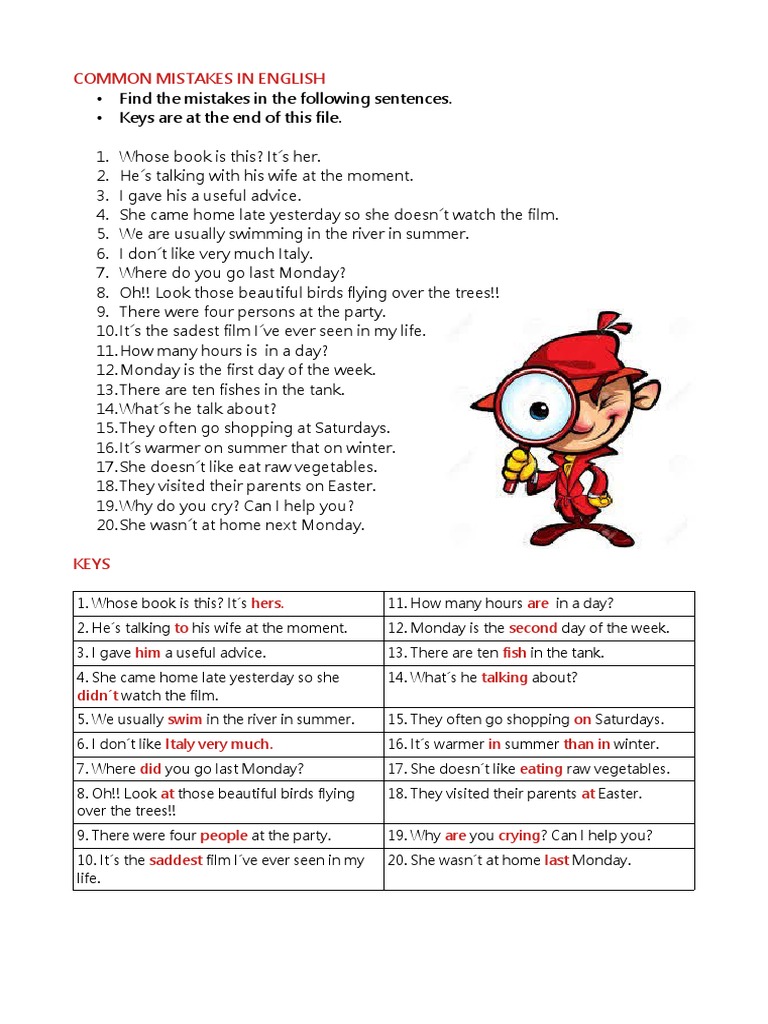 Common Mistakes 6 | PDF | Language Arts & Discipline | Art