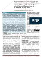 A Study On Knowledge, Attitude and Practice KAP On Anemia and Socio Economic Characteristics of Rural Adolescent Girls in Odisha