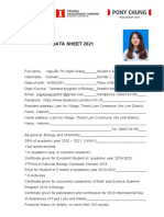 PCF - Data Sheet For Student - 2021