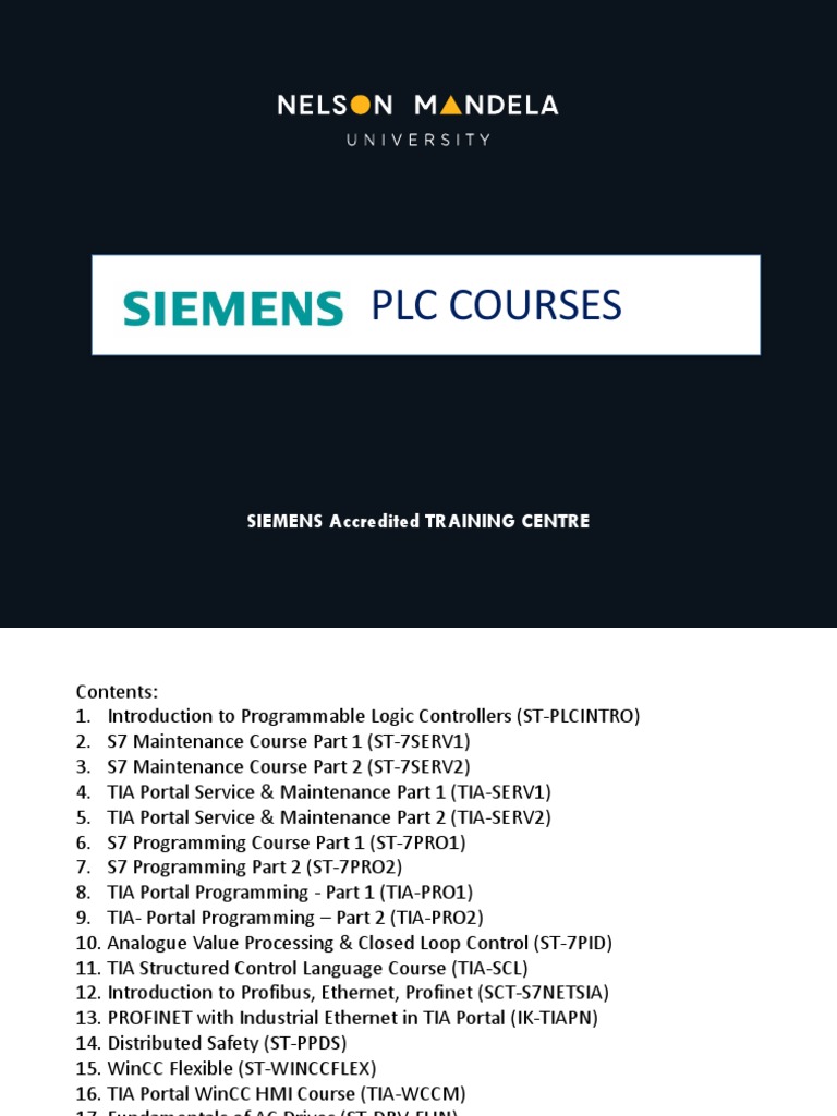 Nmu Siemens Course Detail Guide 2021 | PDF | Programmable Logic ...