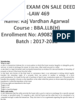 External Exam On Sale Deed - LAW 469