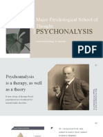 Major Psychological School of Thought:: Psychonalysis