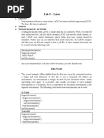 Lab 8 - Latex: 1. Objective - 2. Tutorial A. The Basic Layout of A Latex File