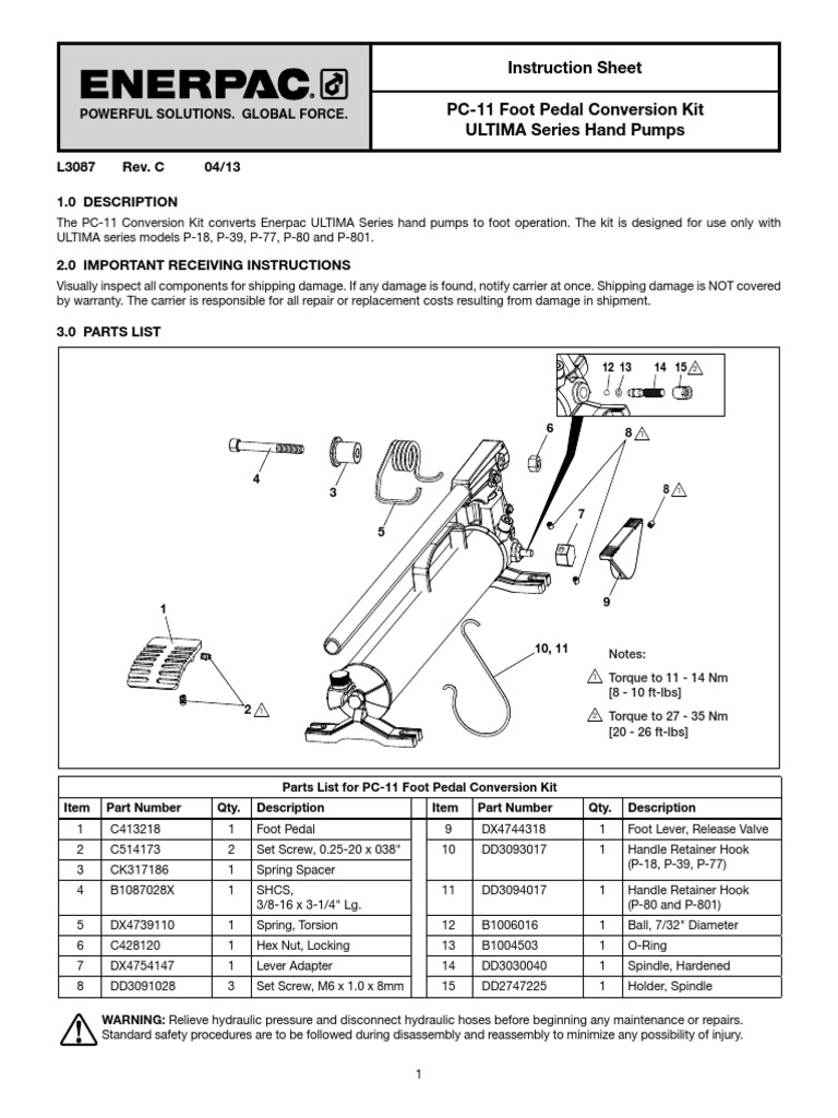 Enerpac P80 Ultima Parts Breakdown Online Wholesale www.oceanproperty
