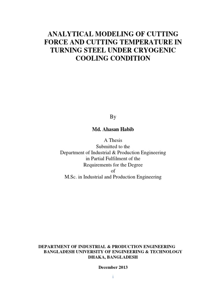 Full Thesis | PDF | Machining | Wear