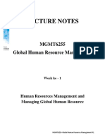 Human Resources Management and Managing Global Human Resource