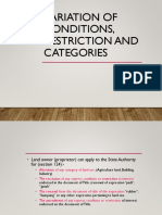 6 - Variation of Conditions, Restriction and Categories