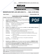 Reshuffling Test (Adv 2020 p2) 10-05-2021 - (f22 Mdp-Juniors) - QP