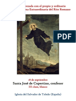 18 de Septiembre. San Jose de Cupertino, Confesor. Propio y Ordinario de La Santa Misa