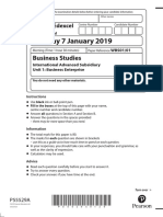 Monday 7 January 2019: Business Studies
