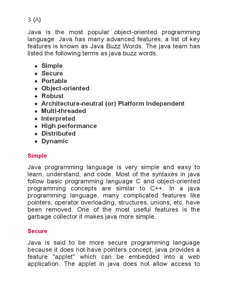 3 (A) | PDF | Java (Programming Language) | Cross Platform Software