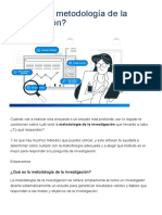 La Metodología de La Investigación