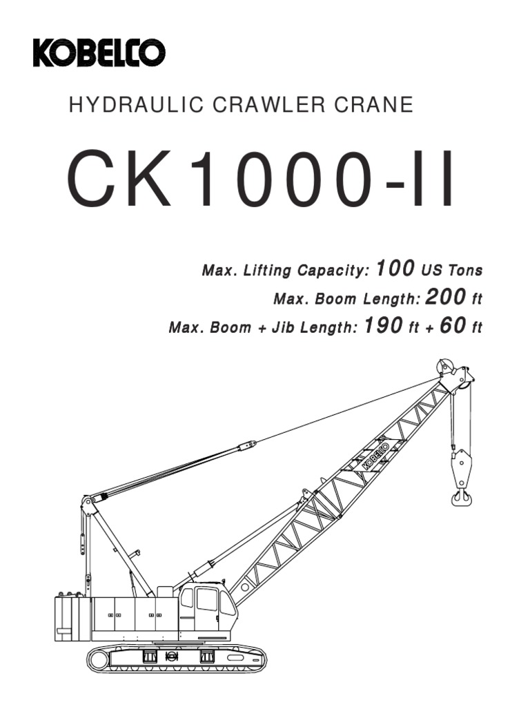 CK1000-II: Hydraulic Crawler Crane | PDF | Crane (Machine