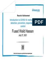 Fuaad Walid Hassan: Introduction To COVID-19: Methods For Detection, Prevention, Response and Control