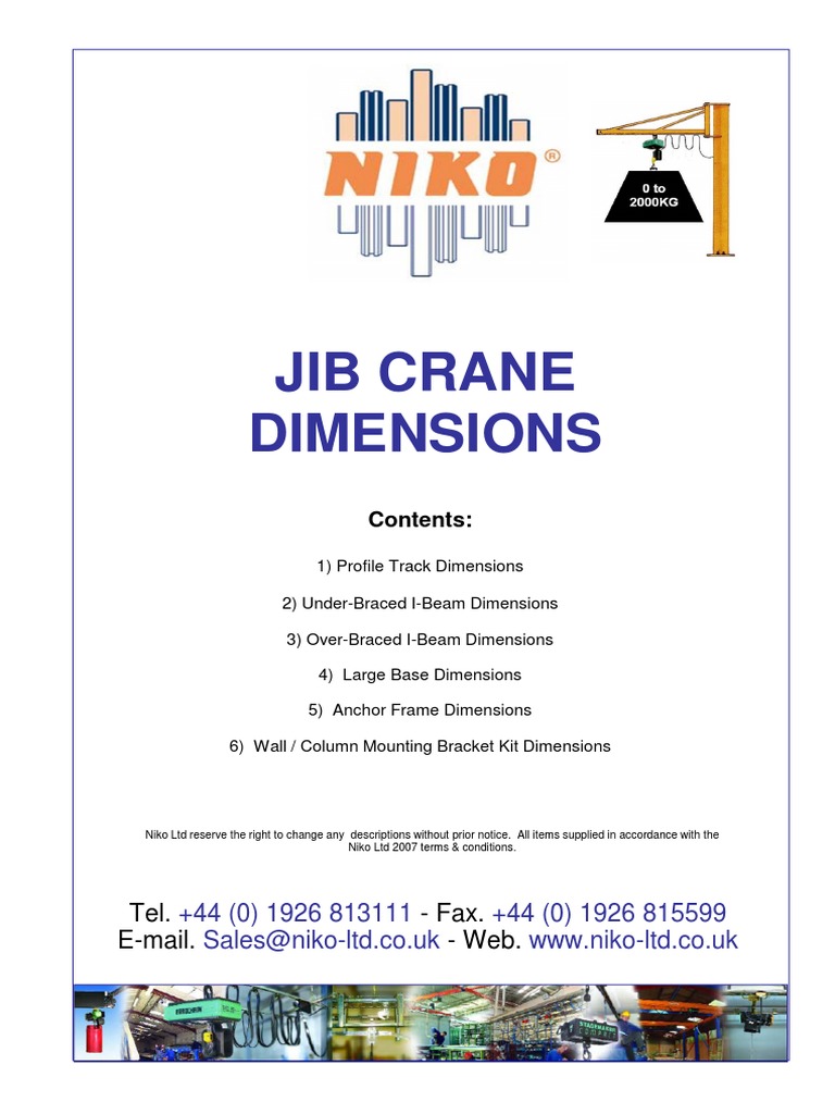 Jib Crane Specifications and Dimensions | PDF | Economic Sectors ...