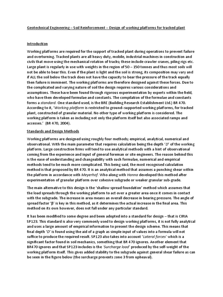 4.design of Working Platforms For Tracked Plant | PDF | Strength Of ...