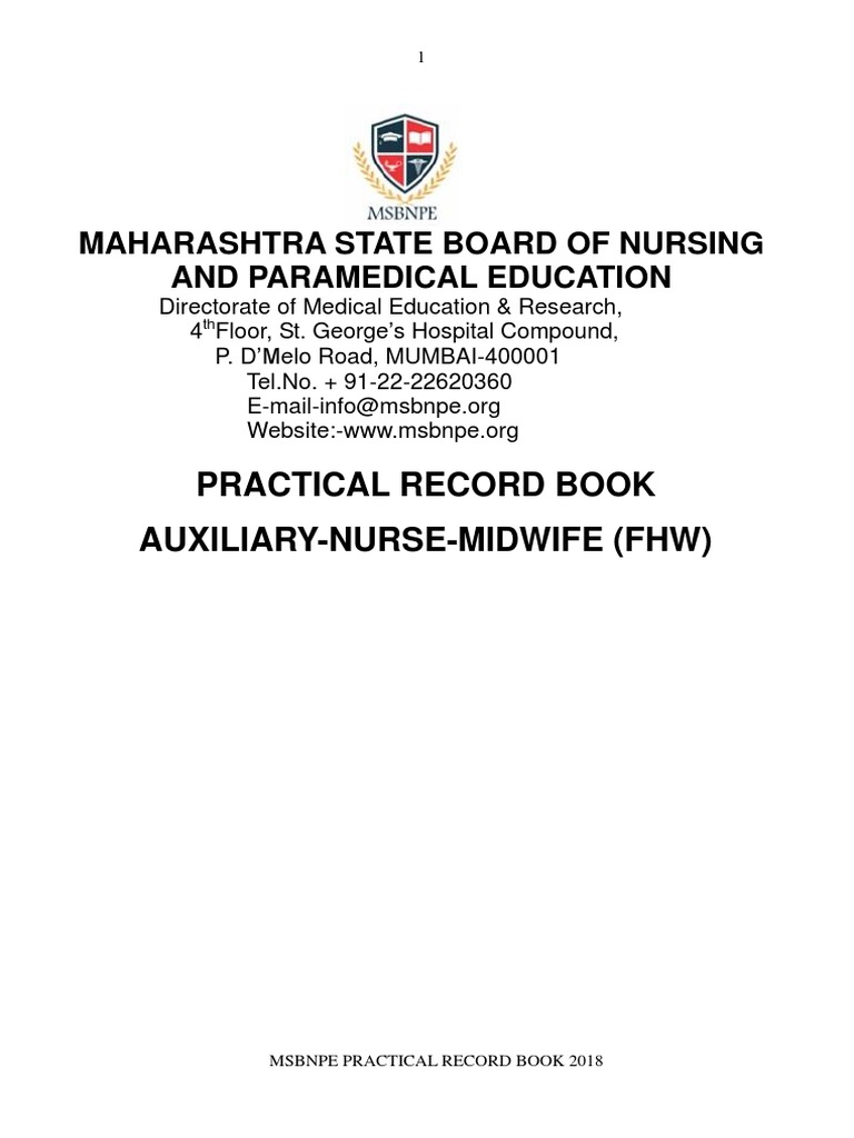ANM Practical Book 12.12.13 PDF Childbirth Nursing