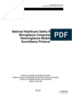 National Healthcare Safety Network Biovigilance Component Hemovigilance Module Surveillance Protocol