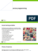 Exercise programming: Acute variables for setting, progressing and adapting training