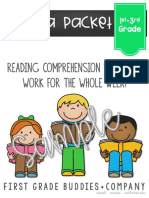 Print A Packet: Reading Comprehension Mini Packs Work For The Whole Week!