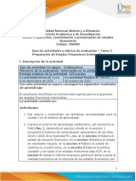 Guía de Actividades y Rúbrica de Evaluación - Unidad 1 - Tarea 2 - Preparación de Estados Financieros Intermedios