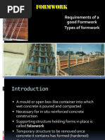 Formwork: Requirements of A Good Formwork Types of Formwork