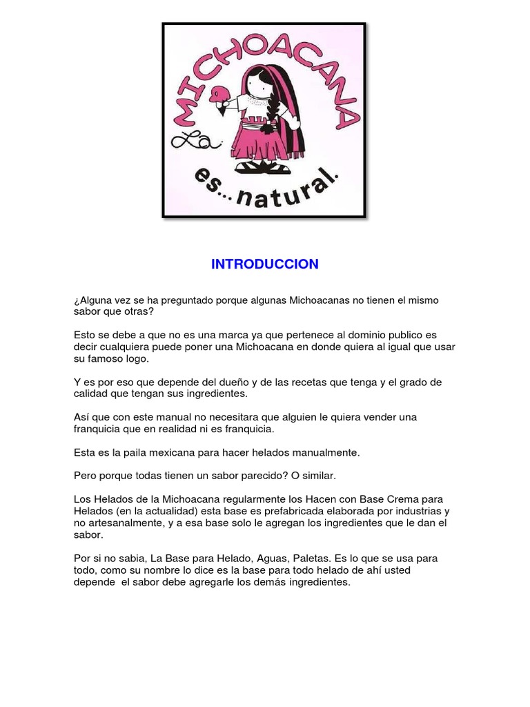 Recetario La Michoacana Pdf Helado Leche