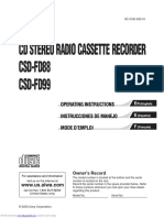 CD Stereo Radio Cassette Recorder CSD-FD88 CSD-FD99: 8C-CHE-932-01